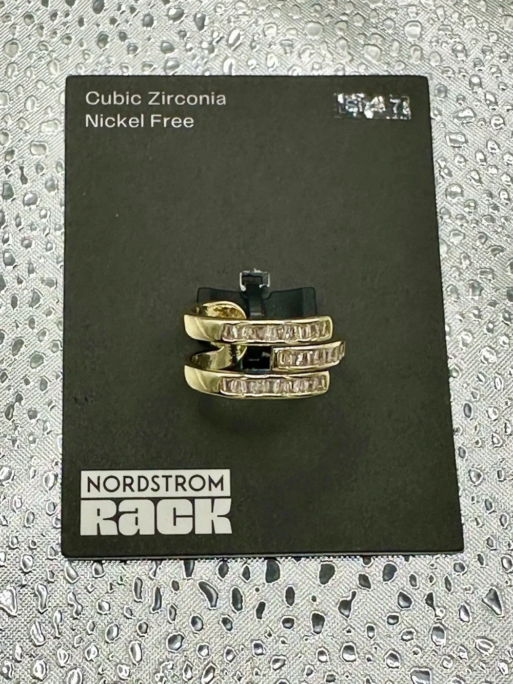 Nordstrom Baguette Cubic Zirconia Bypass Ring Size 7